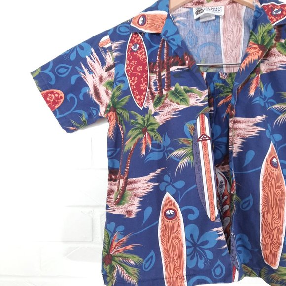 Aloha Republic Toddler Hawaii Surf Boards & Palm Tree Print Shirt Shorts Set 4T - Picture 2 of 10